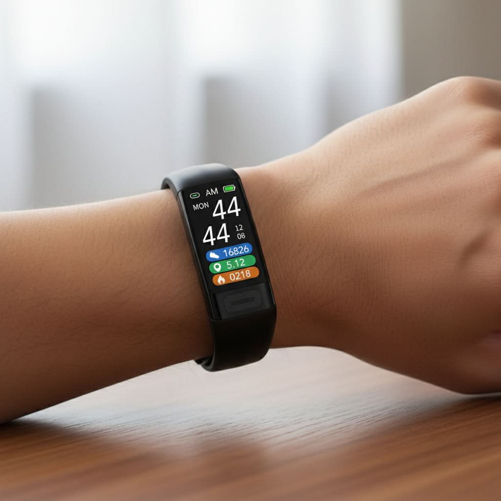 Smart Health Monitor Band with ECG & Heart Rate Tracking | IP67 Waterproof | Black, Blue & Red | 10-Day Standby, iOS & Android