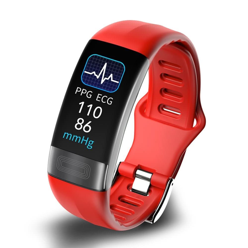 Smart Health Monitor Band with ECG & Heart Rate Tracking | IP67 Waterproof | Black, Blue & Red | 10-Day Standby, iOS & Android