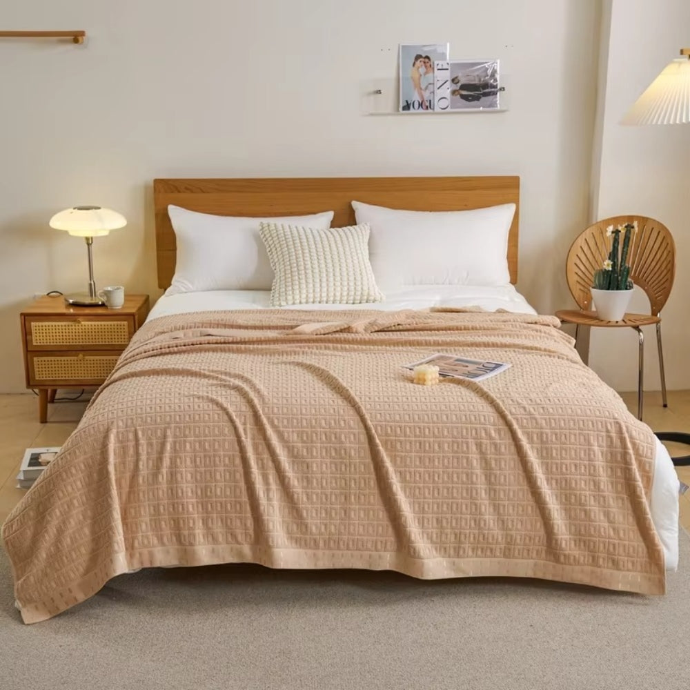 Cotton Waffle Summer Throw Blanket