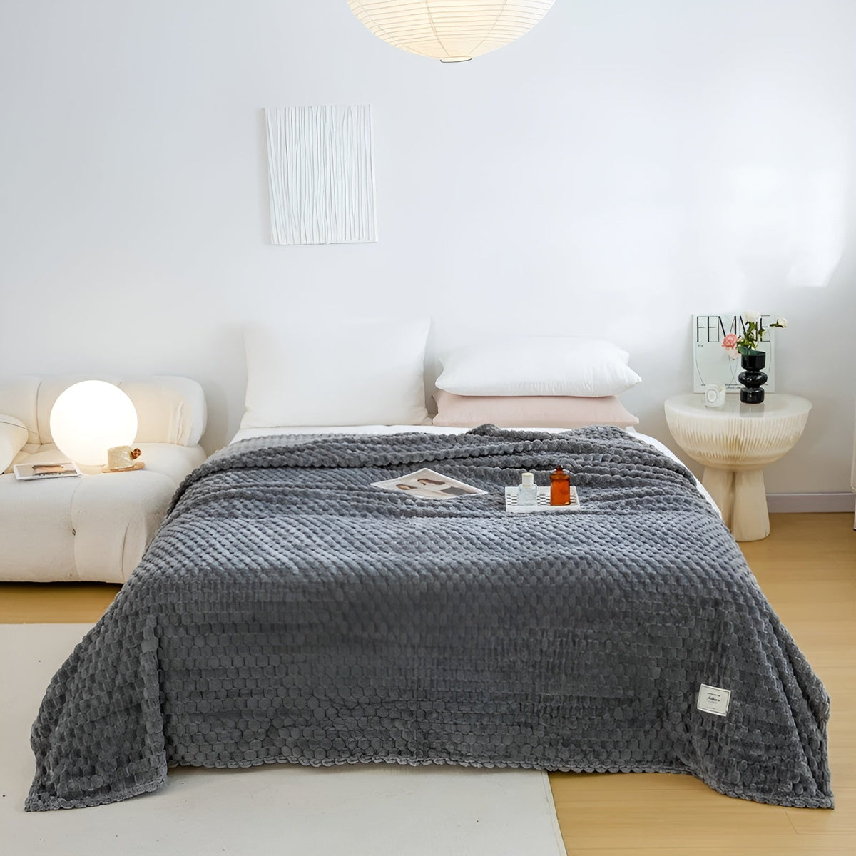 Soft Microfiber Throw for Sofa or Bed | Lightweight Warm Blanket in Seven Colors | Six Sizes Up to 200 x 230 cm
