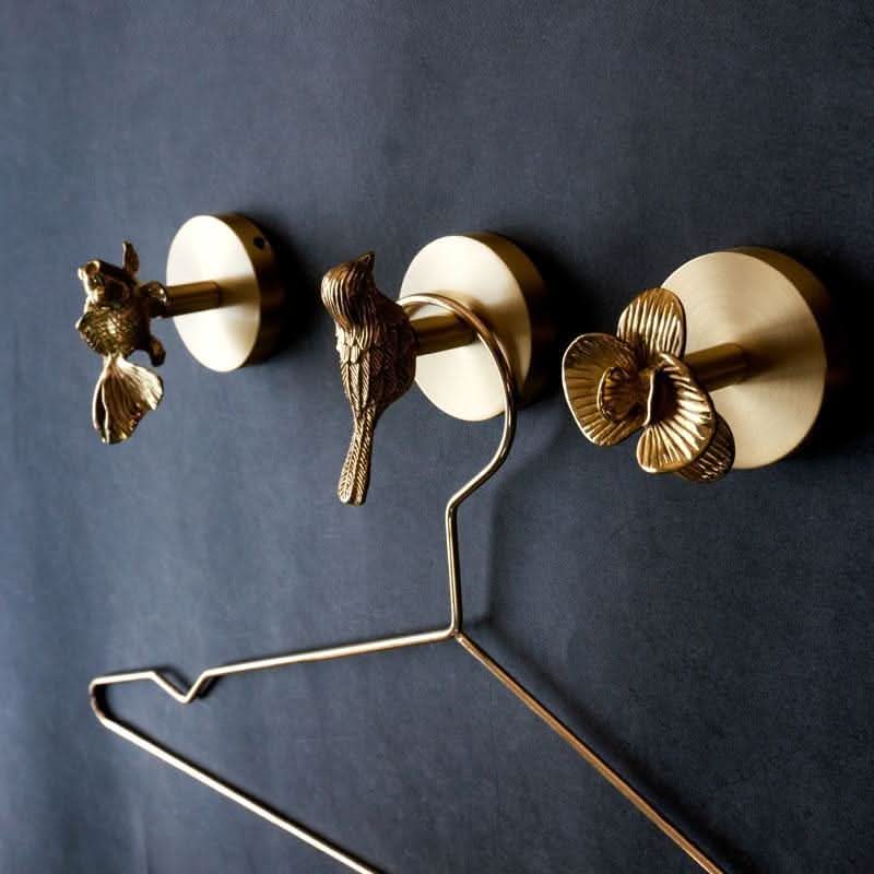 Brass Animal Head Wall Hooks in 8 Designs | Bird, Deer, Butterfly & More | Sculptural Entryway Storage for Coats & Keys