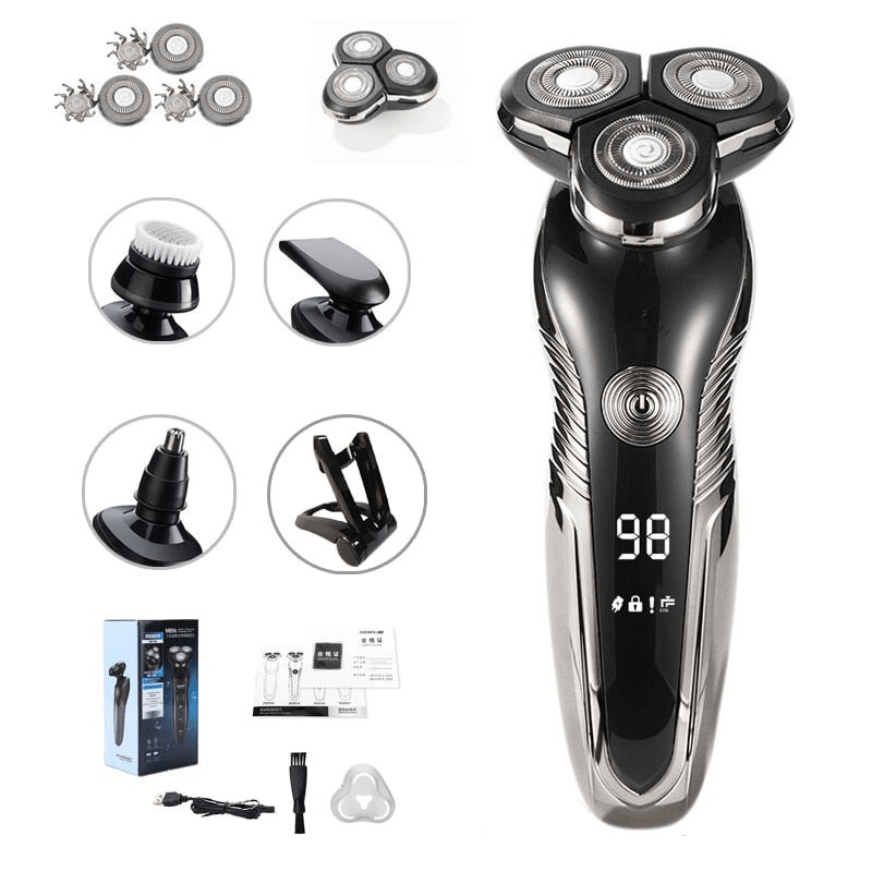 Waterproof Electric Shaver | Basic or Deluxe Kit | Rechargeable Wet & Dry Grooming Razor for Smooth Skin-Friendly Shaves