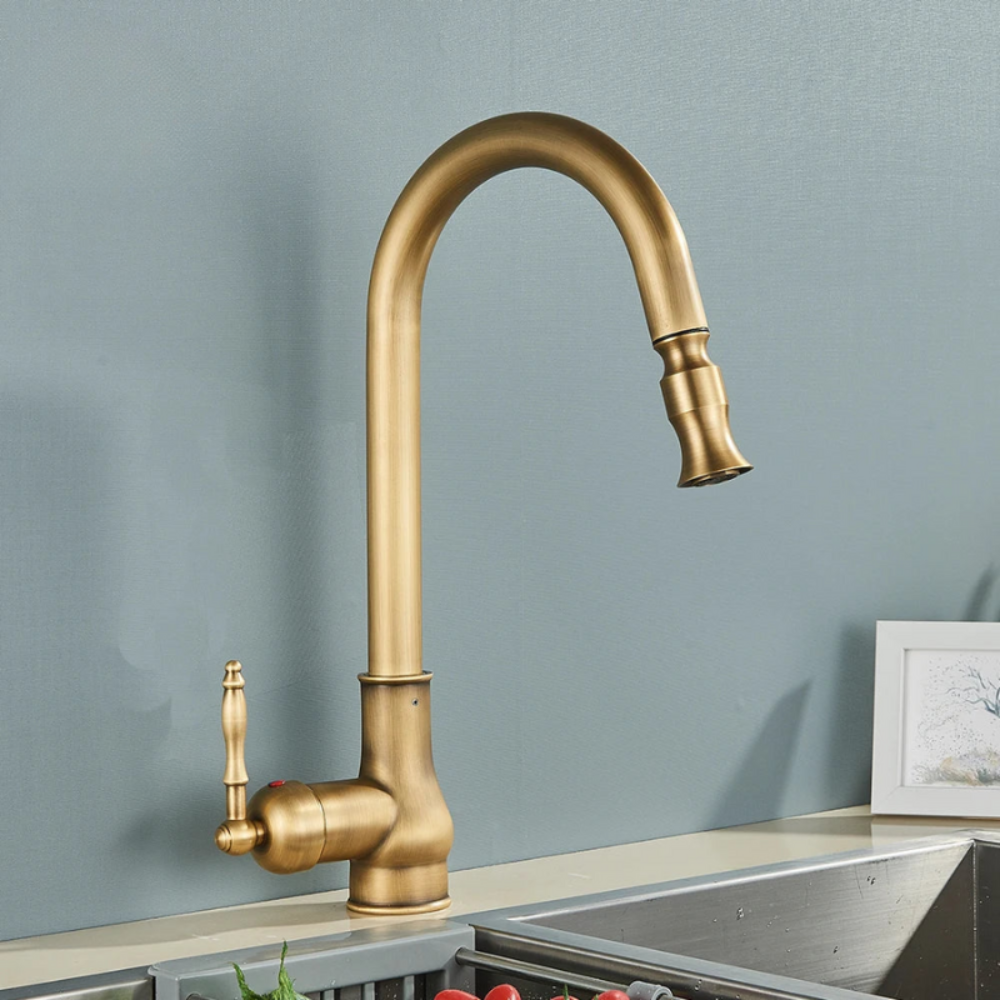Antique Brass Kitchen Faucet