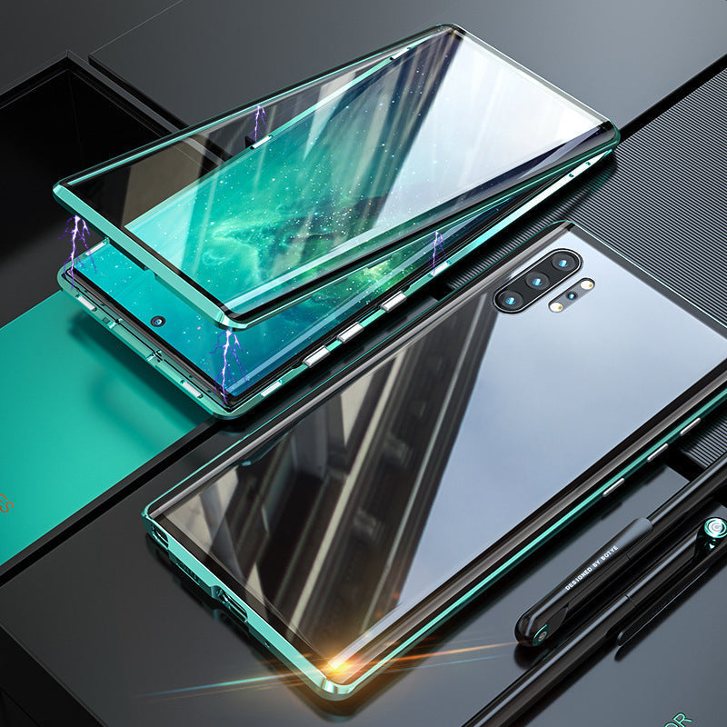 Double Sided Tempered Glass Phone Covers for Samsung Galaxy | Magnetic Metal Frame with Safety Lock | 3 Colors