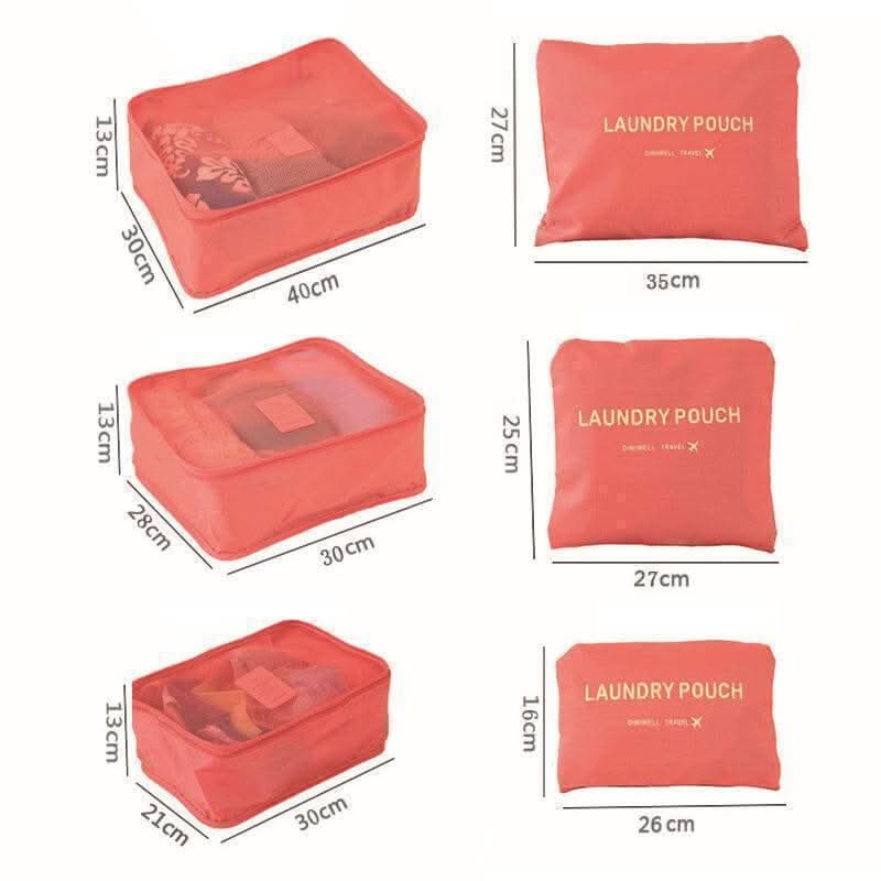 6 Piece Luggage Packing Cubes Set
