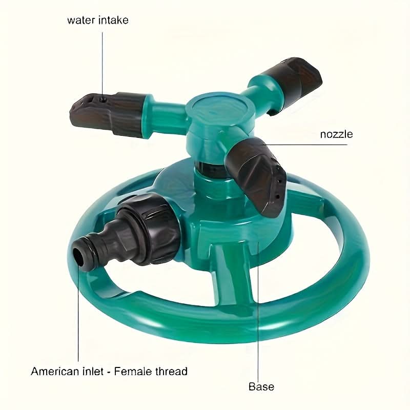 360-Degree Rotating Garden Sprinkler 3.3 x 5.9 In | Durable ABS Build | Wide-Coverage Lawn & Flower Bed Watering