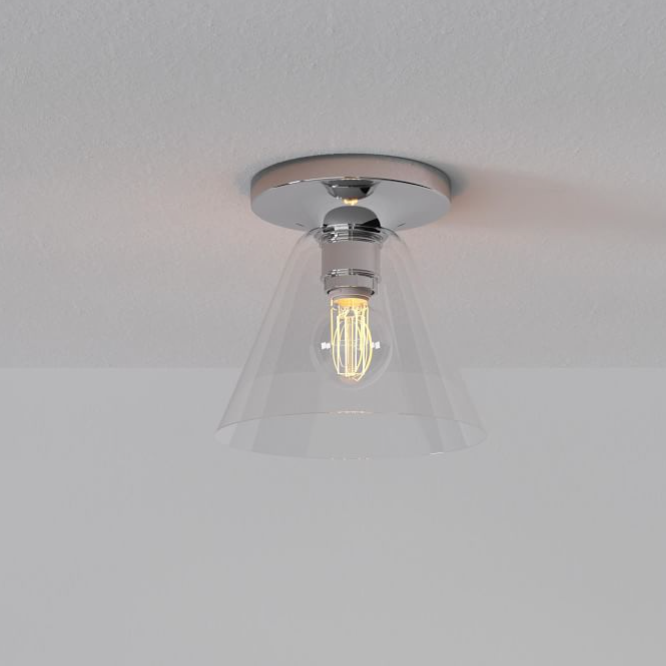 Glass Cone Flush Mount Ceiling Light
