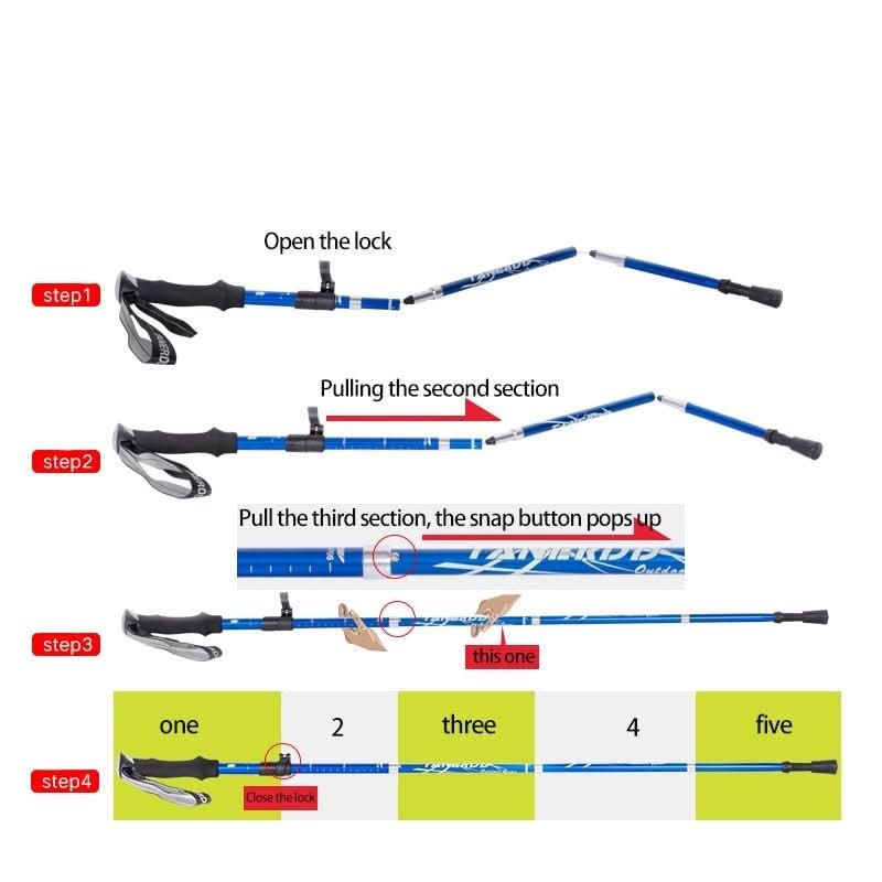 Collapsible Adjustable Trekking Poles Hiking