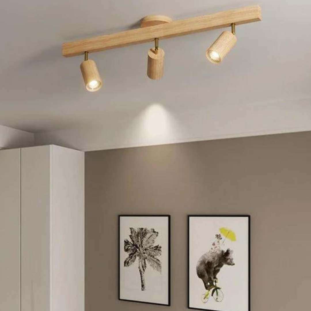 Adjustable Wooden Ceiling Spotlight