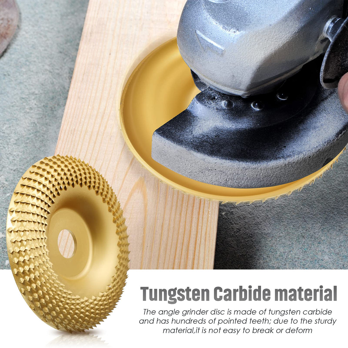 Tungsten Carbide Grinding Wheel for Angle Grinders, 16 mm Bore | Shapes Convex, Concave, Bevelled and Flat Wood