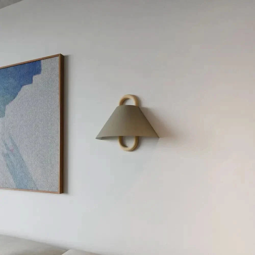 Wooden Wall Lamp Fabric Shade