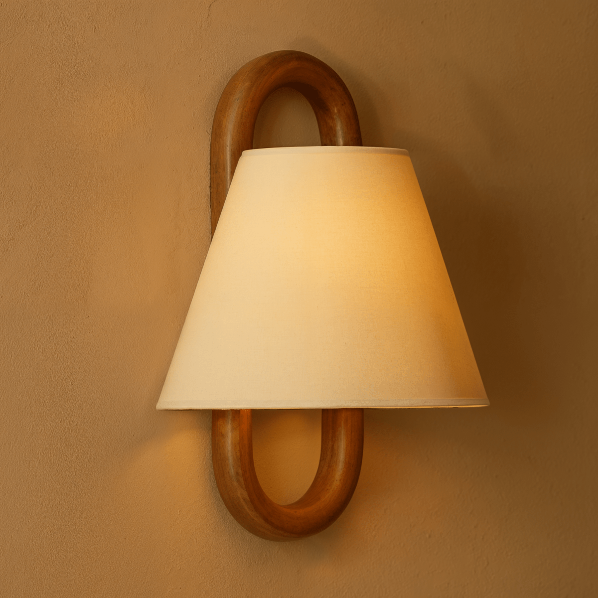 Wooden Wall Lamp Fabric Shade