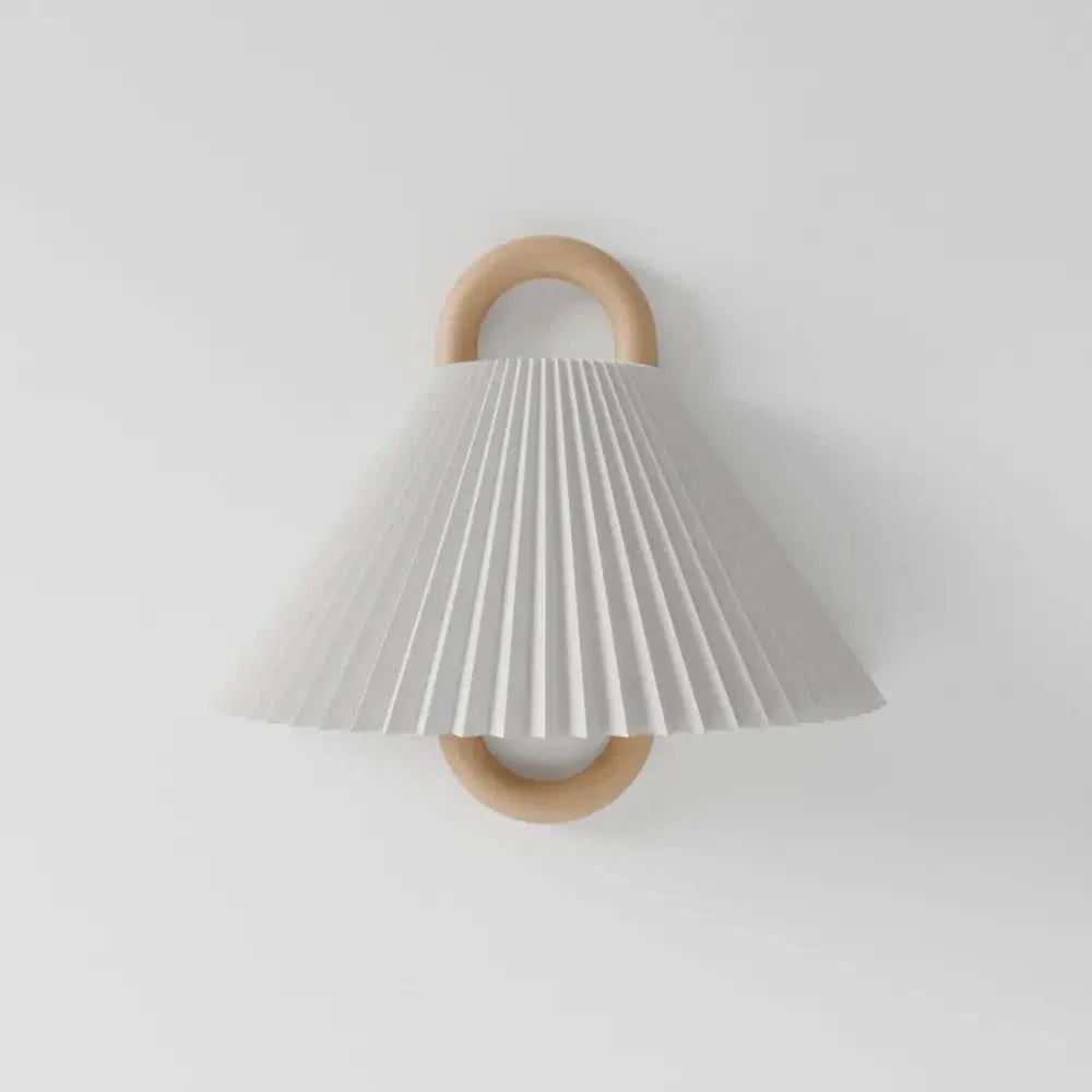 Wooden Wall Lamp Fabric Shade