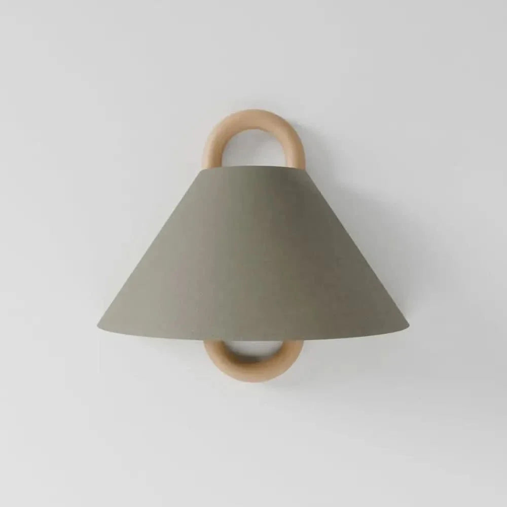 Wooden Wall Lamp Fabric Shade