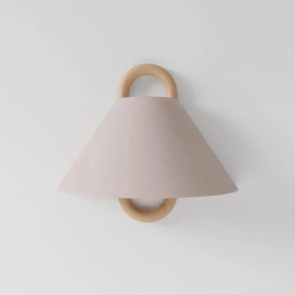 Wooden Wall Lamp Fabric Shade