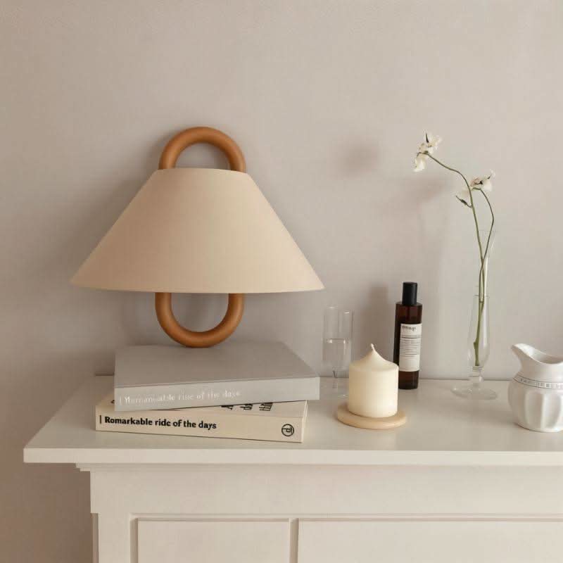 Wooden Wall Lamp Fabric Shade