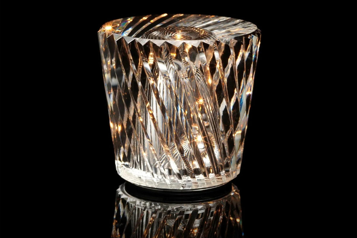 Rechargeable Crystal LED Table Lamp | Cordless Night Light with 360-Degree Diamond-Cut Glow | 3 Designs