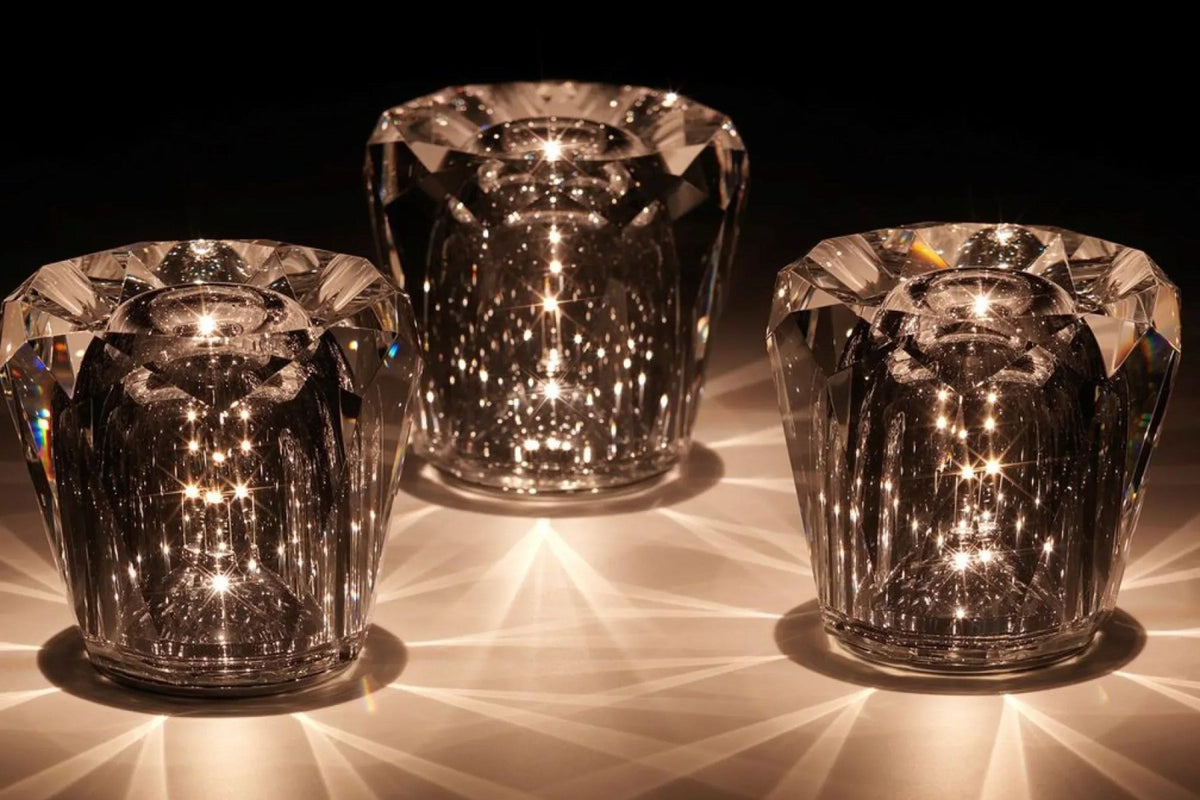 Rechargeable Crystal LED Table Lamp | Cordless Night Light with 360-Degree Diamond-Cut Glow | 3 Designs