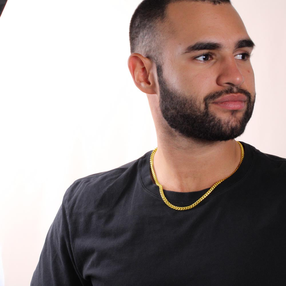 Promise Necklace for Him or Her | Cuban Link Chain in Silver or Gold | Adjustable 18 to 22 Inch with Message Card Gift Box