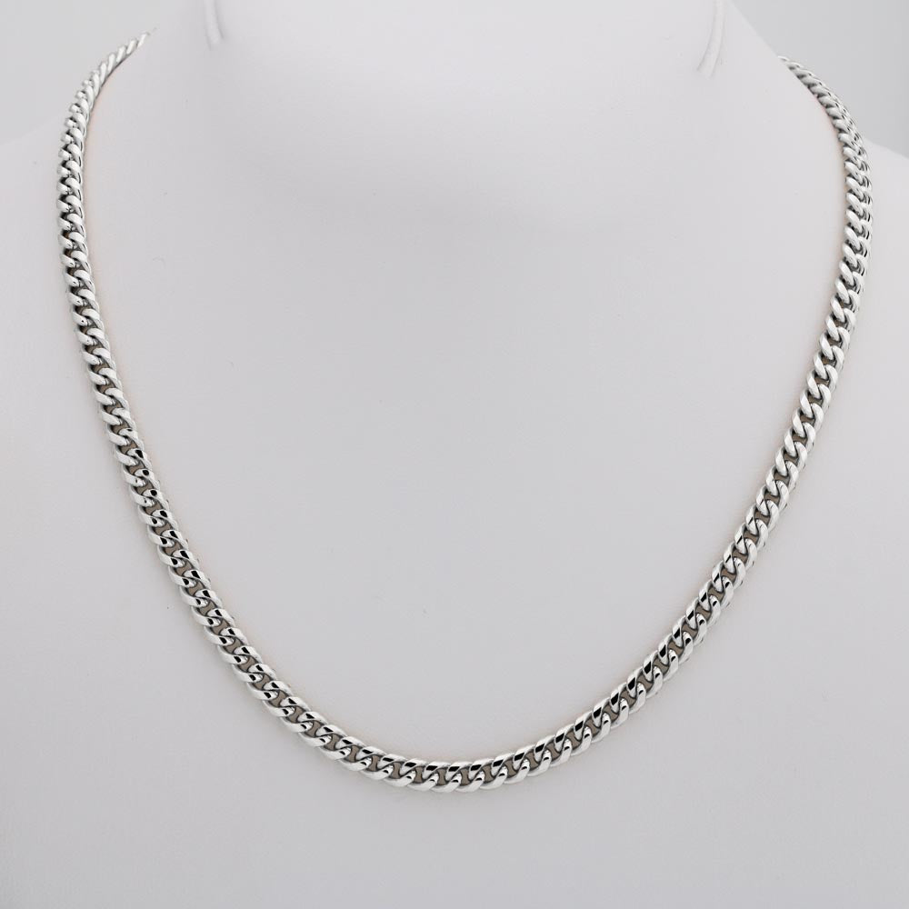 Promise Necklace for Him or Her | Cuban Link Chain in Silver or Gold | Adjustable 18 to 22 Inch with Message Card Gift Box