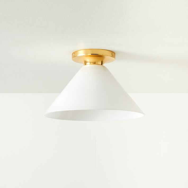 Glass Cone Flush Mount Ceiling Light