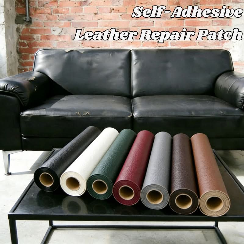 Tear-Resistant Leather Repair Patches | 8 Colors, 3 Sizes | Peel-and-Stick Fix for Sofas, Car Seats, Bags & Furniture