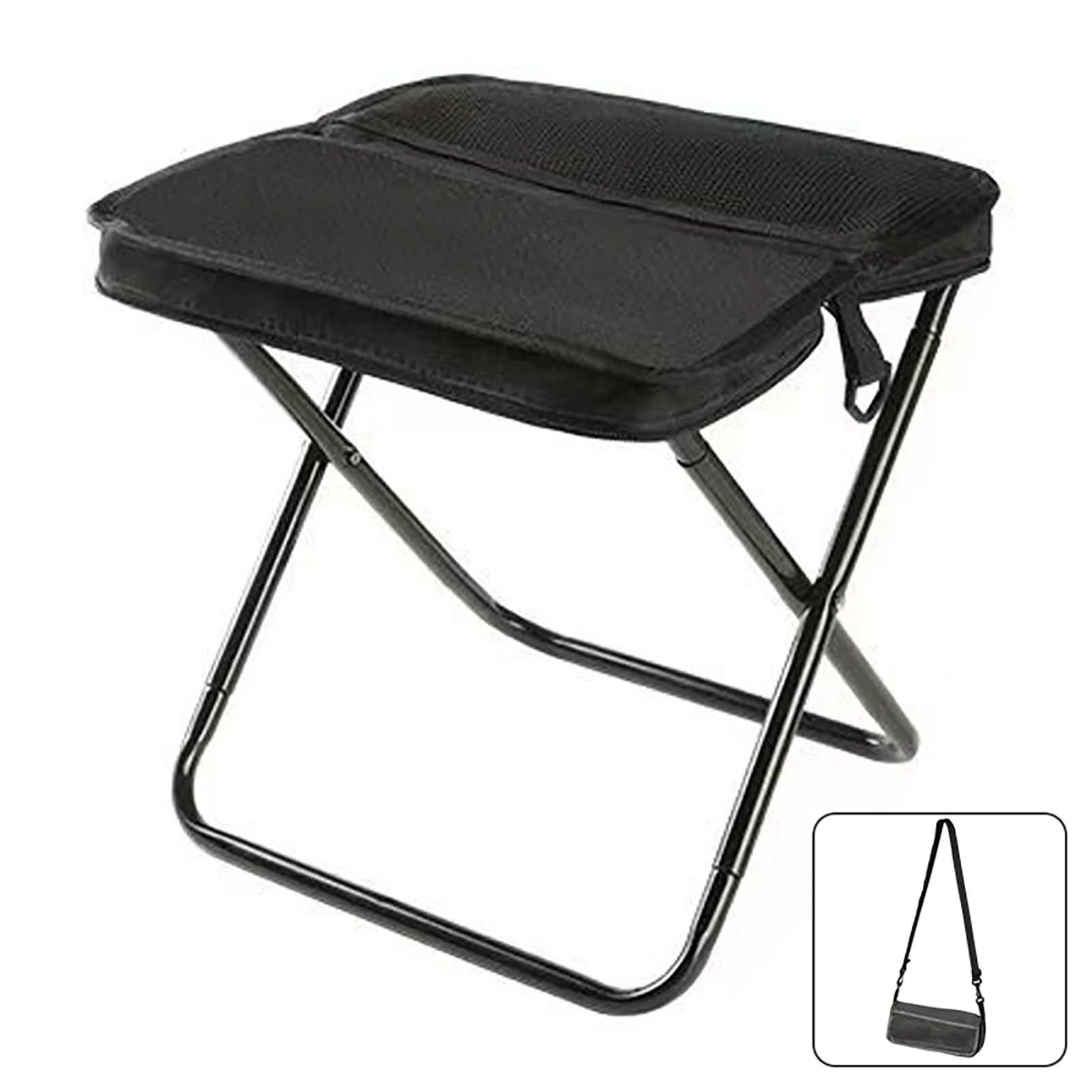 Portable Folding Camping Stool with Steel Frame | Small & Large, 3 Colors | Holds Up To 120 kg for Camping & Fishing