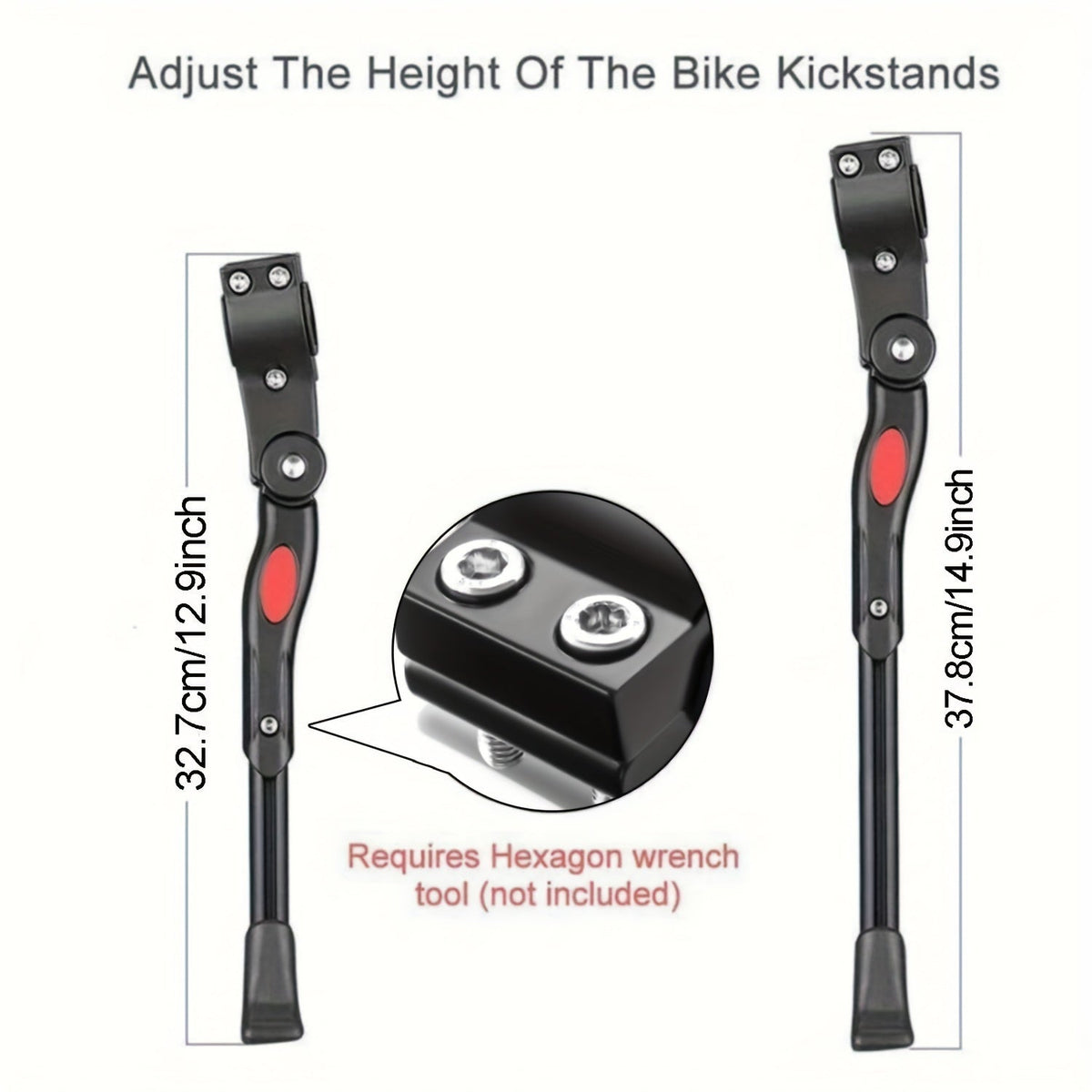 Adjustable Bike Stand with Non Slip Rubber Foot | Rear Mount Kickstand Holder | Bicycle Accessories for Road and Mountain Frames