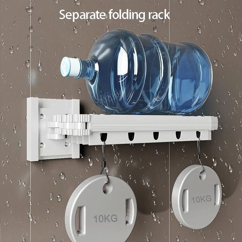 Foldable Shower Curtain Rod Partition Set | Waterproof Fabric | Gray & White Rack Options | Wet-Dry Bathroom Divider