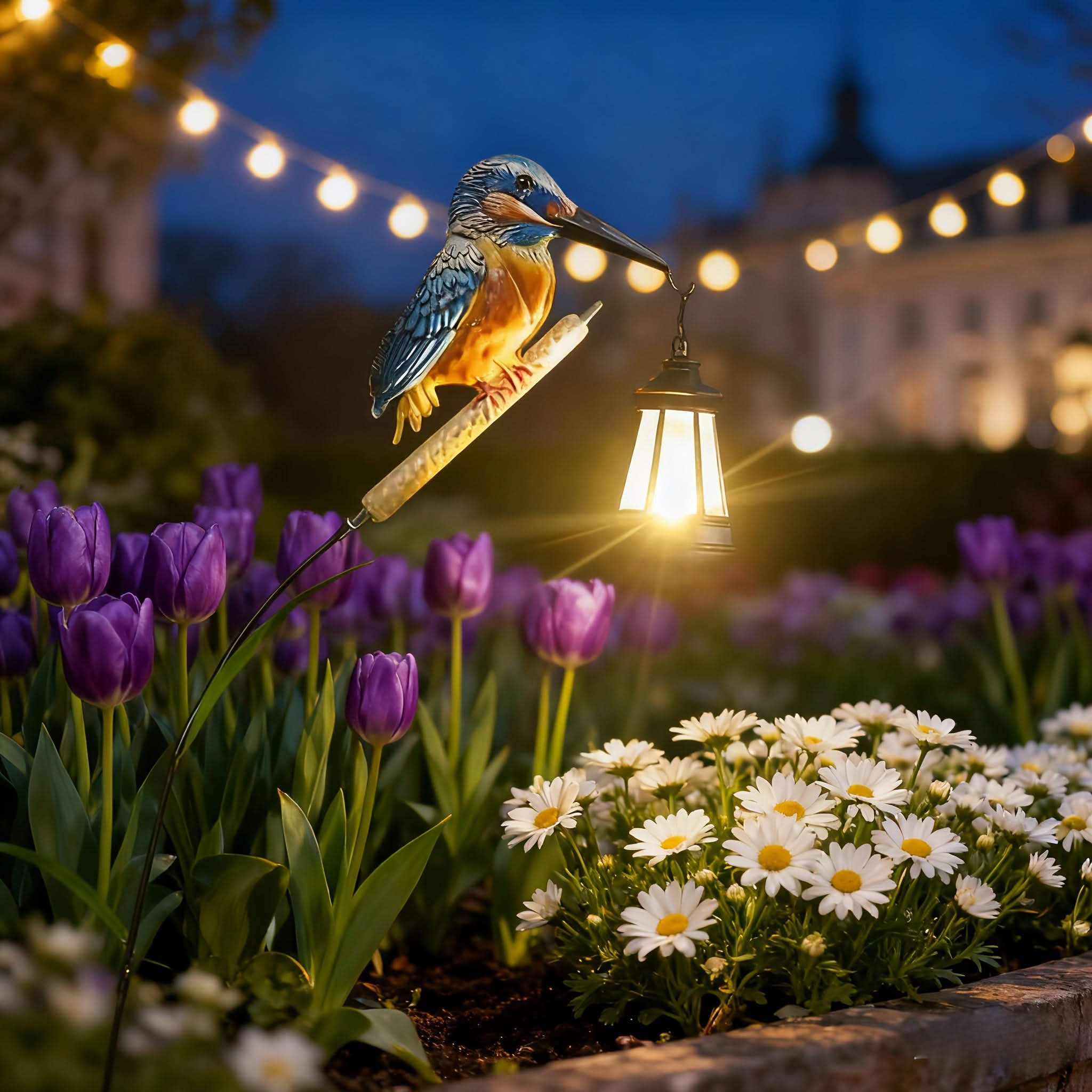 Solar Hummingbird Hanging Lantern | Metal, IP65 Waterproof | Auto Dusk-to-Dawn Solar Light for Gardens, Yards & Patios