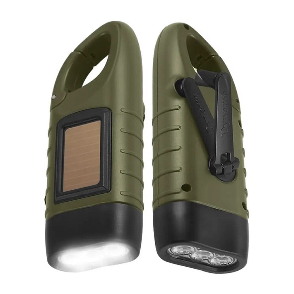 Hand Crank Solar LED Flashlight Portable