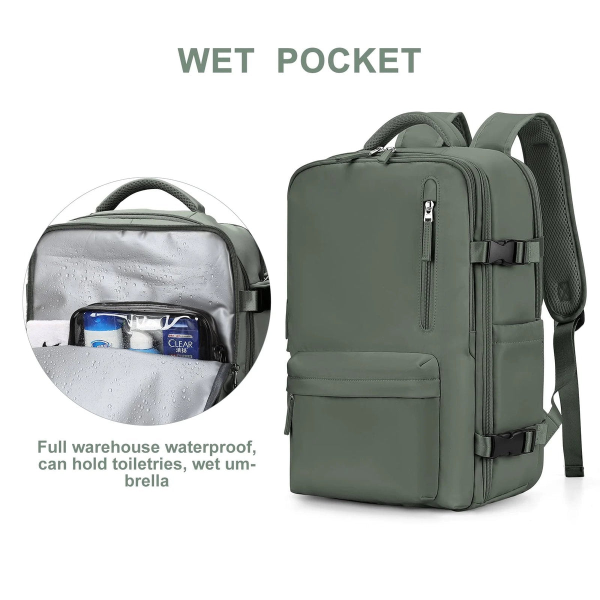 35L Travel Backpack for Women | Water Repellent Nylon with Shoe Pocket and Laptop Sleeve | Carry On Size