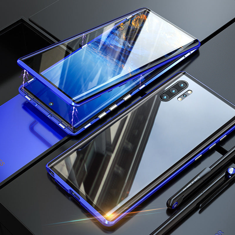 Double Sided Tempered Glass Phone Covers for Samsung Galaxy | Magnetic Metal Frame with Safety Lock | 3 Colors