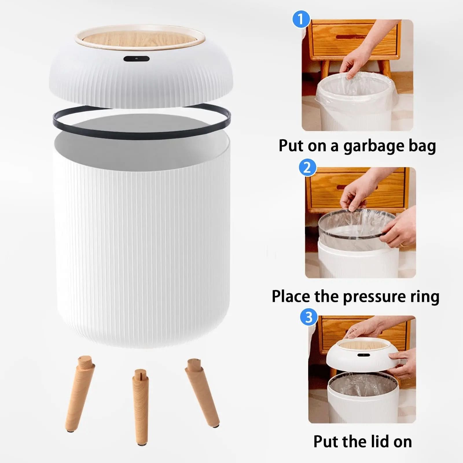 Smart Motion Sensor Trash Can | Touchless Auto Open and Close, 5 Finishes | Hygienic Design for Home or Office