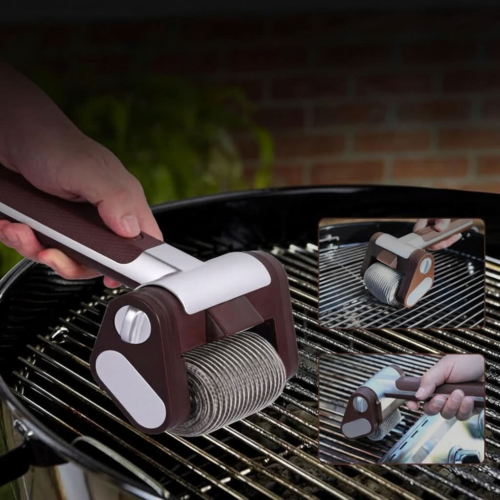 Electric BBQ Grill Cleaning Brush | Stainless Steel Roller, USB Rechargeable | Fast Residue Removal for Grates