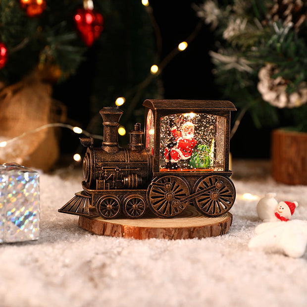 Christmas Music Box Train with Santa Claus or Snowman | Plays 8 Festive Songs | Timer Function and Tabletop Holiday Decor