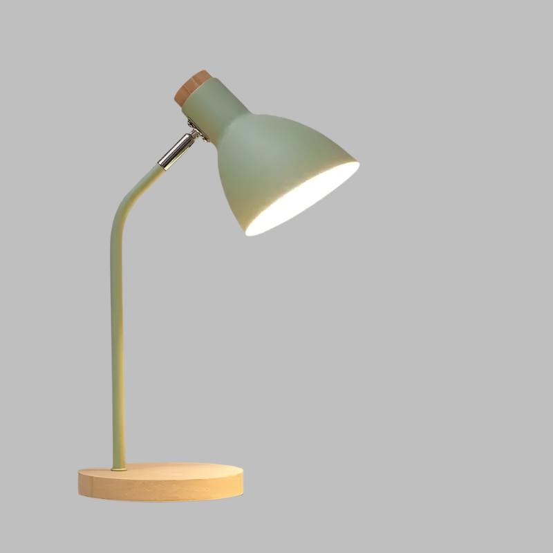 Scandinavian Table Lamp in Wood and Metal with E27 Socket | Warm or Cool White Bulb Light | For Reading, Desk and Bedside