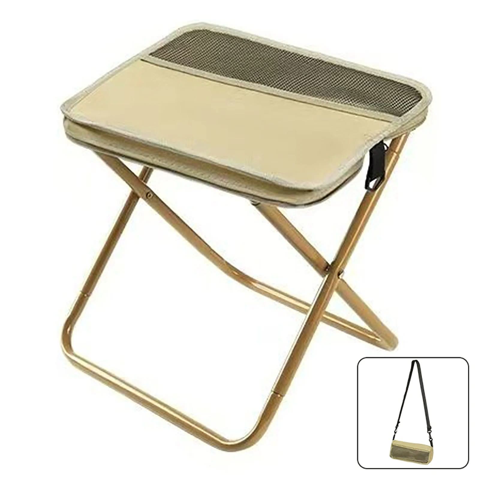 Portable Folding Camping Stool with Steel Frame | Small & Large, 3 Colors | Holds Up To 120 kg for Camping & Fishing