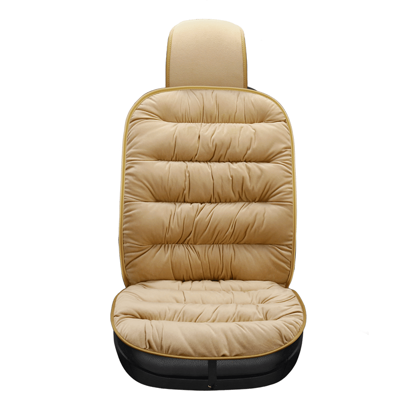 Plush Car Seat Cushion with Full Backrest | 105 x 49 cm Thick Padded Winter Pad | Available in 4 Colors
