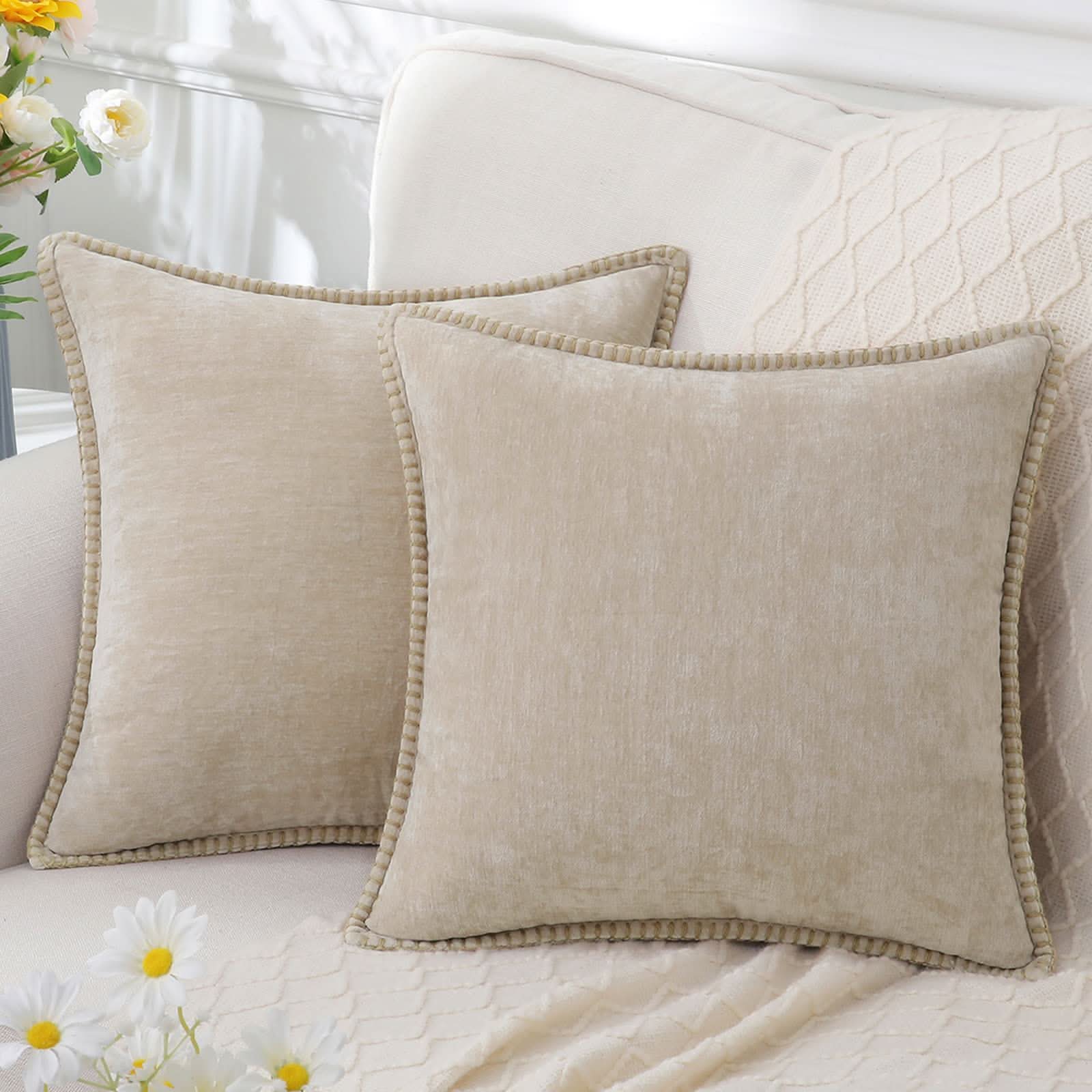 Chenille Cushion Cover Washable Decorative Pillow