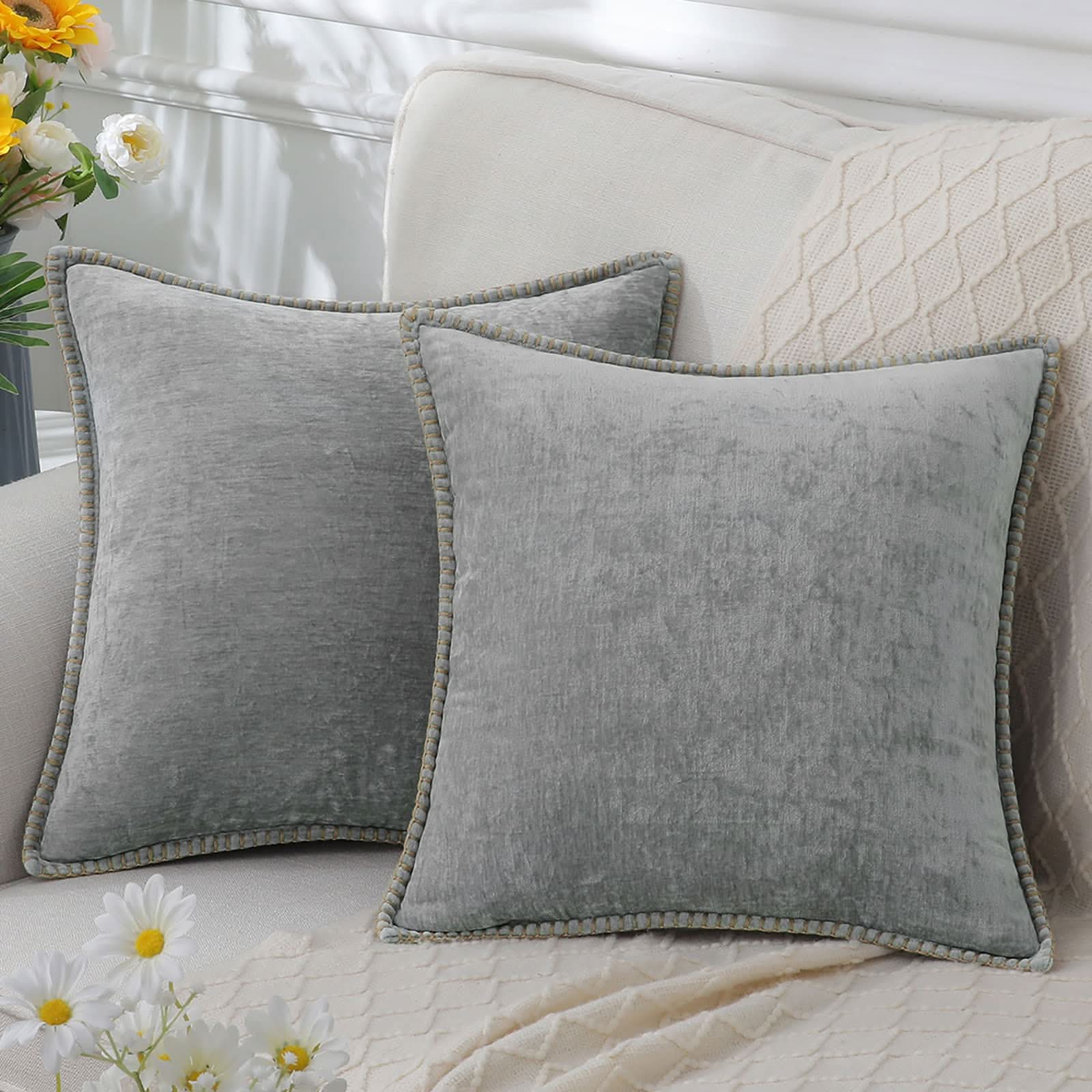 Chenille Cushion Cover Washable Decorative Pillow