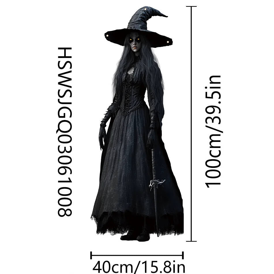 Full length view of the 39.5 in hanging horror bride decoration