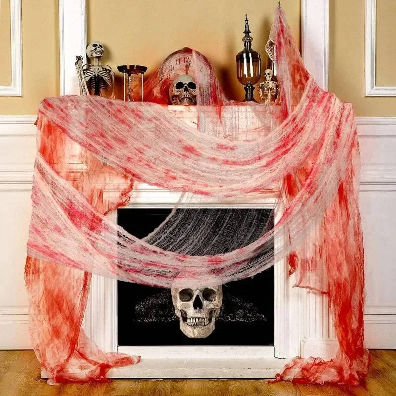 Close-up of the tattered texture of the Halloween cloth