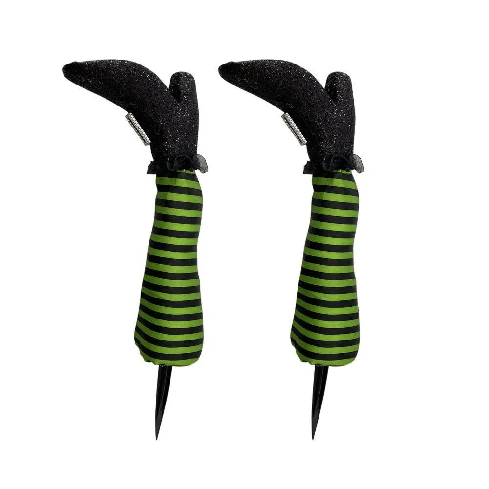 Witch Legs Halloween Yard Stake | Striped Stockings And Pointed Shoes In 5 Colors | Weather Resistant, No Tools