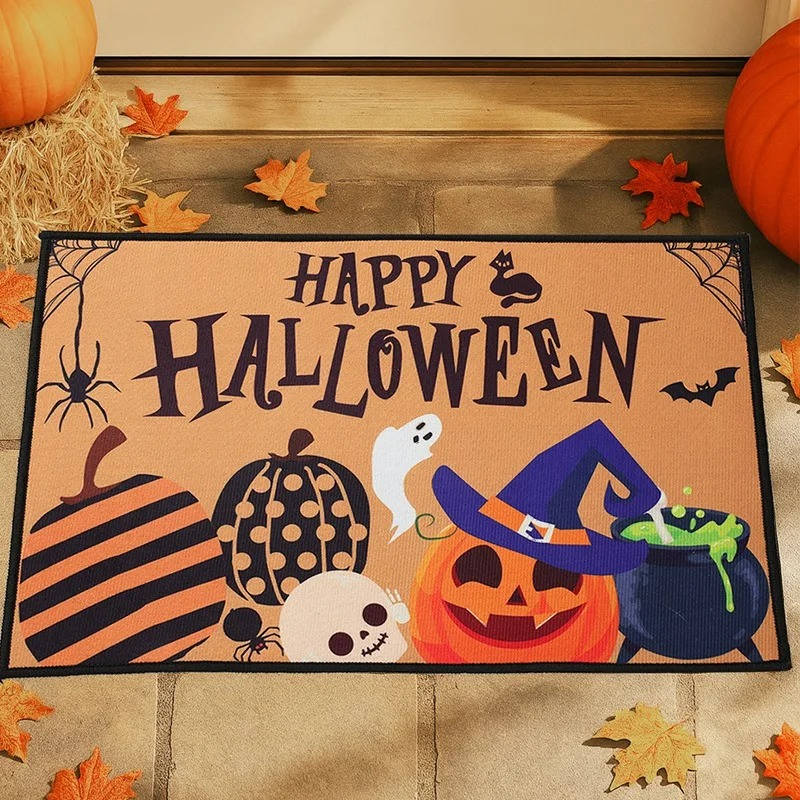Close view of the printed surface on the Halloween mat