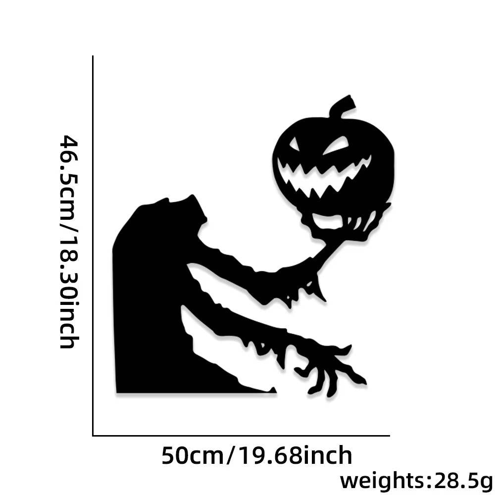 Halloween ghost fabric decoration hung on a door