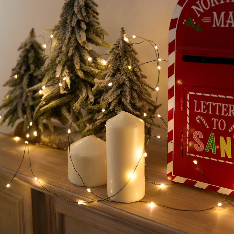 Dimmable Copper Wire Christmas Lights in Several Colours | LED Xmas Fairy String with Snowflake and Star Shapes | Festive Glow