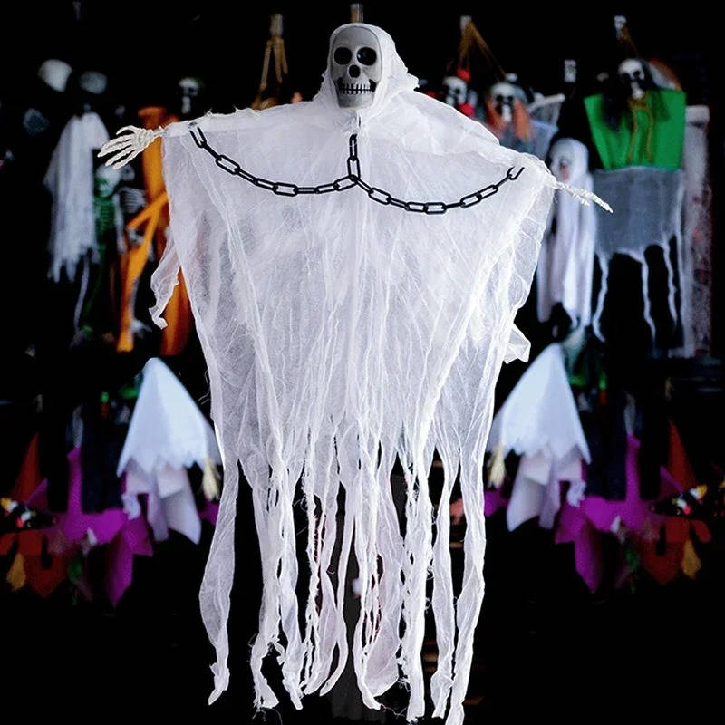 Hanging white cloth ghost skull Halloween decoration