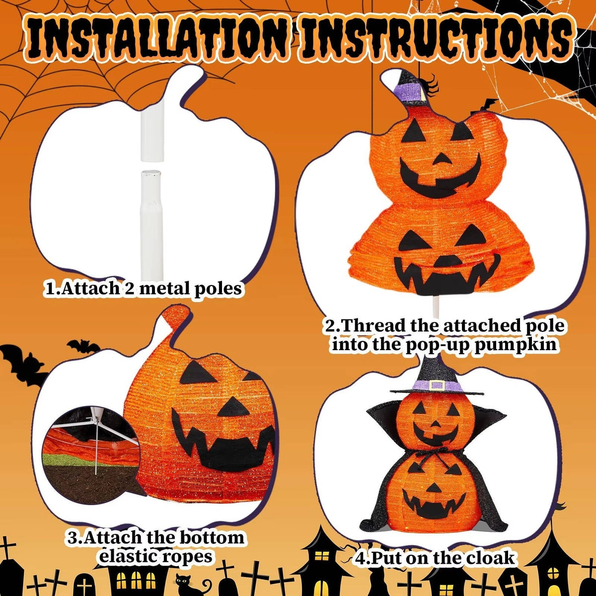 Lighted Halloween pumpkins used as indoor party decor