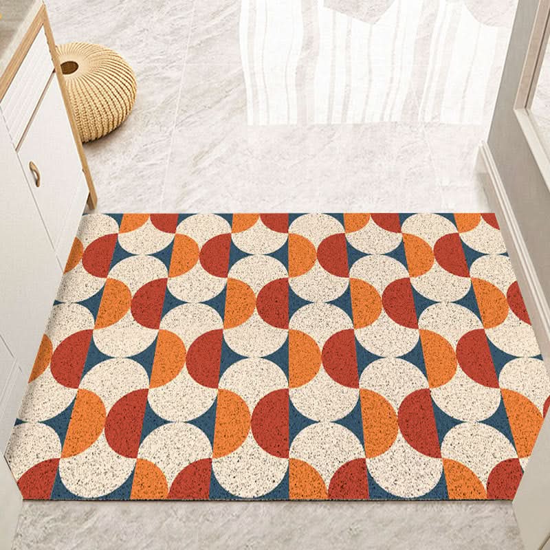 Vintage Indoor Door Mat with Patterned Surface | Non-Slip Backing | Low-Profile Design for Entryways and Hallways